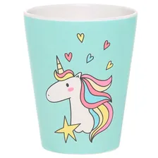 Набор посуды, детский, 5 пр, бамбук, розово-мятный, Единорог, Unicorn