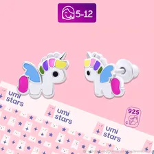 Umi Stars Серьги серебряные для девочки 5 - 12 лет | единорог |подарок
