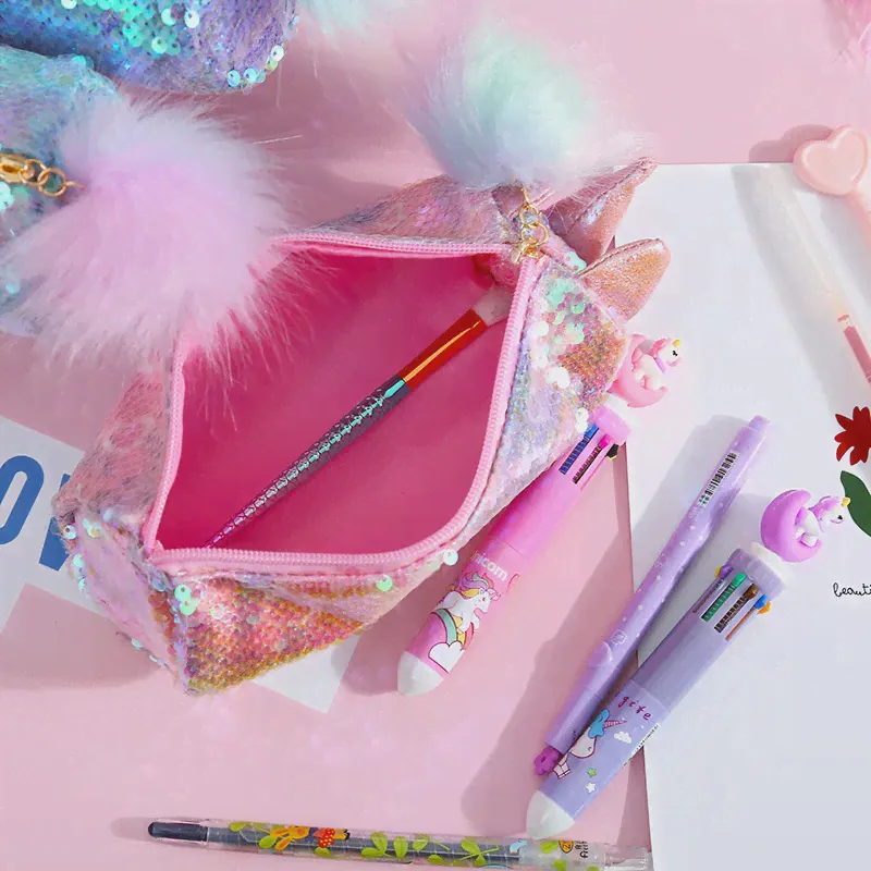 🛍 единорог пенал Блестки пенал школьный Kawaii пеналы пинал канцелярия для школы пенал школьный для девочек пеналы для школы пенал для мальчиков пенал для девочек Пенал pencil case пенал для карандаше-2