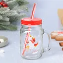 Банка-кружка для напитков с трубочкой "Hello winter" единорог