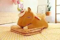 Единорог с пледом коричневый