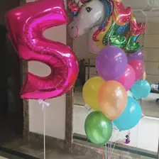 Композиция из шаров Сказочный единорог с одной цифрой