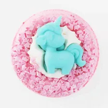 Бомбочка для ванны, 130 гр, с игрушкой, Клубника со сливками, Единорог, Unicorn