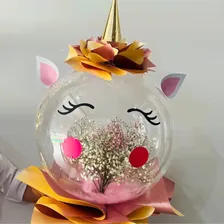 Букет единорог цветы в шаре для девочки
