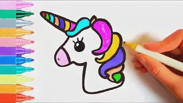 HOW TO DRAW A UNICORN for kids. КАК НАРИСОВАТЬ ЕДИНОРОГА для детей.