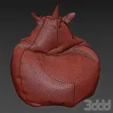 Кресло Мешок Единорог Розовый - Другая мягкая мебель - 3D модель