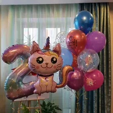 Шар Фигура, Котенок Единорог, Розовый