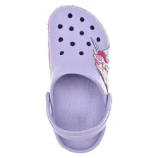 Сиреневые сланцы с принтом "единорог" Crocs детские, Лиловый, Сиреневые сланцы с принтом "единорог" Crocs детские